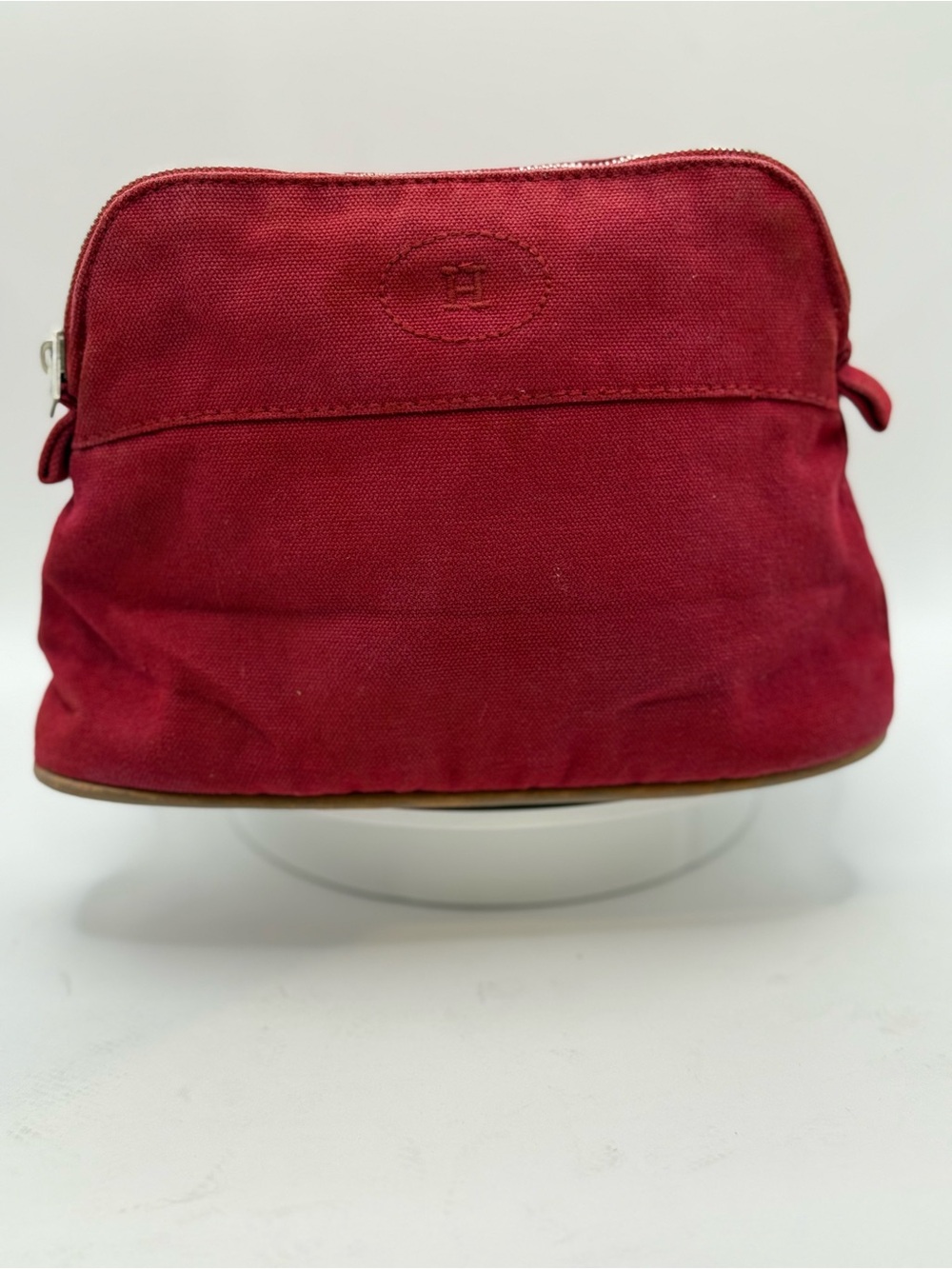 Hermès Bolide PM Rouge H Canvas Cosmetic Travel Pouch